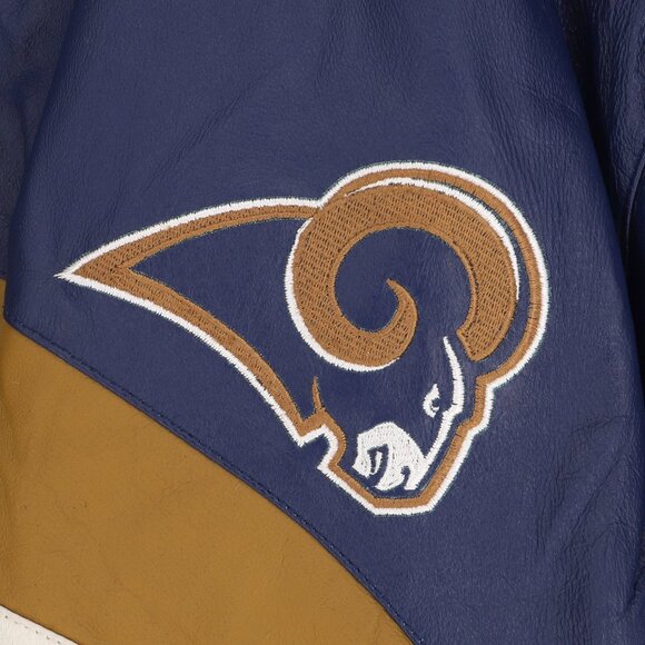 VINTAGE JEFF HAMILTON St. Louis Rams NFL Leather Jacket Size XL - Picture 7 of 13